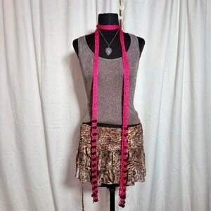 Bright Pink Knit Scarf Wrap